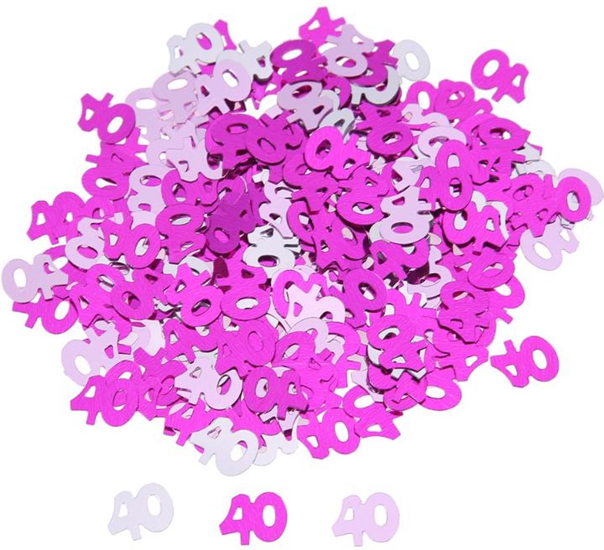 Confetti 40 jaar Roze/Zilver 14 Gr